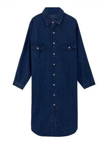 Fashion Long Sleeve Shirt Denim Dress