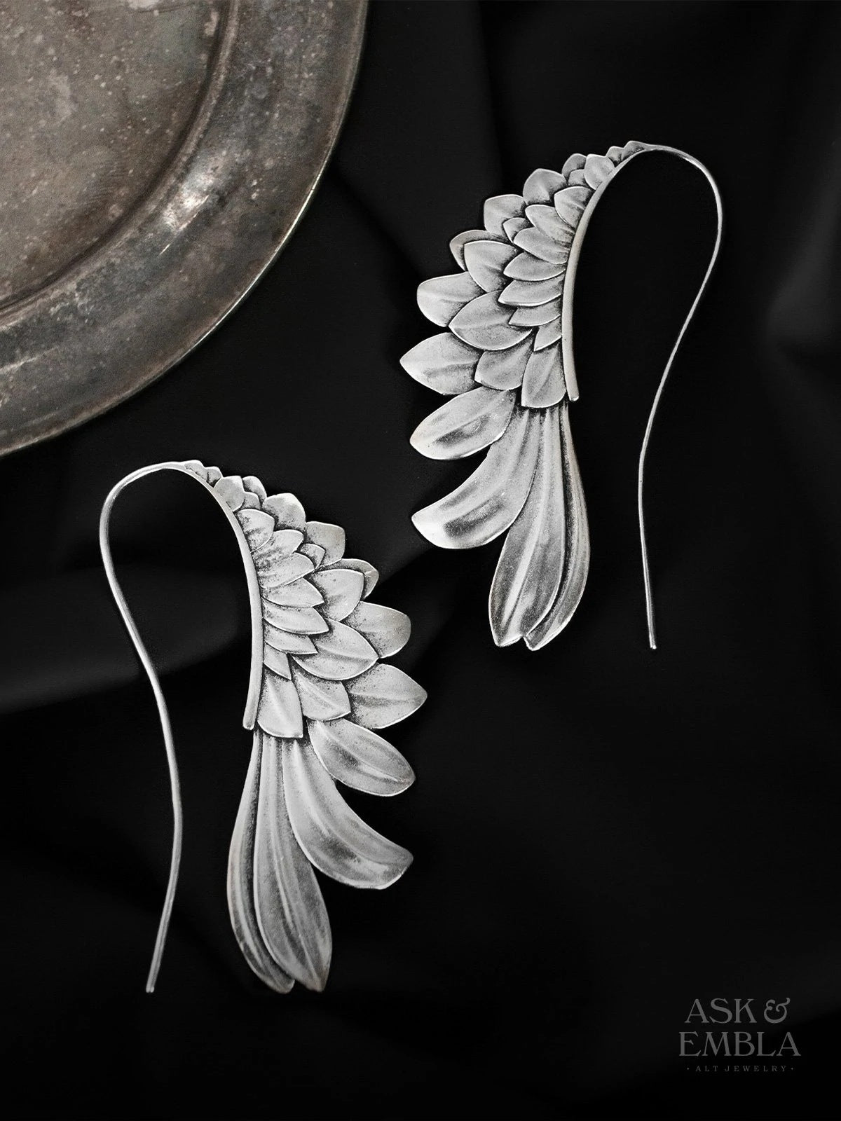 Angel Wings Alloy Feather Earrings