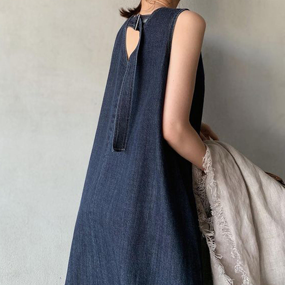 Fashion V-neck Denim Dress