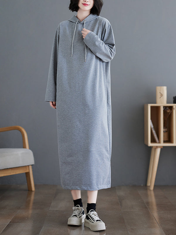Loose Fashion Cotton Solid Color Dress