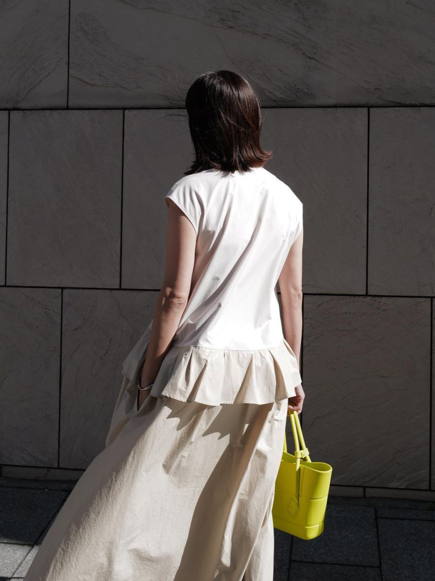 Fashion Sleeveless Round Neck Panel Long Dress