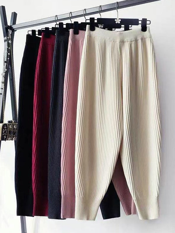 Urban High Waisted Harem Pants Solid Color Pants
