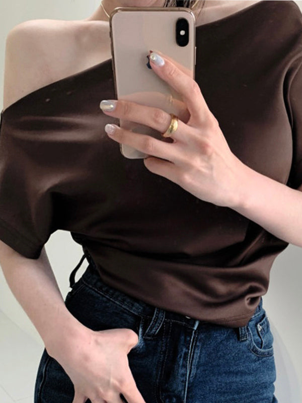 Loose Fashion V Neck Pleated Shirt