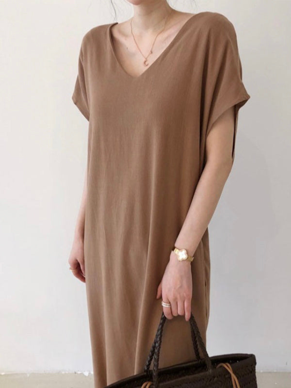 Loose Chic Pleated Front And Rear Dress