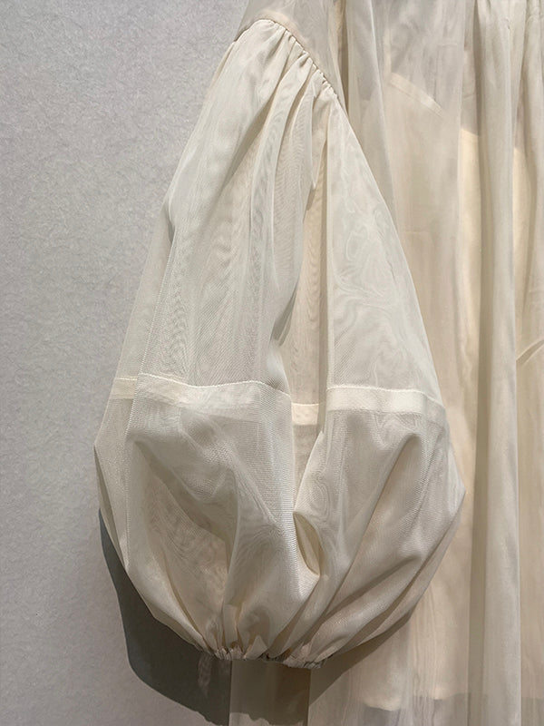 Pleated Translucent Top + Suspenders