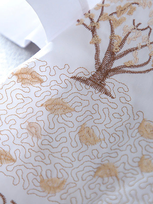 Fashion Cotton Embroidered Original A-line Shirt Blouse