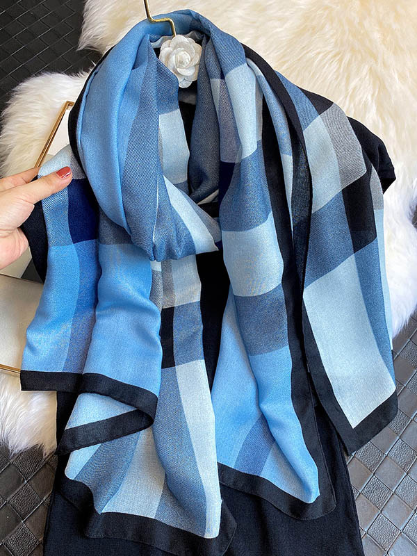 Urban Plaid Sunscreen Silk Scarf