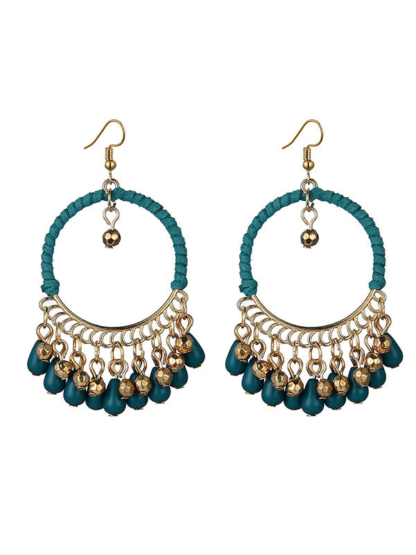 National Bohemia Handmade Beads Circle Shape Earrings