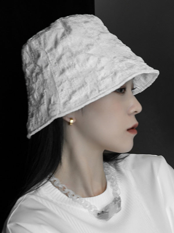 Original Solid Color Pleats Bucket Hat