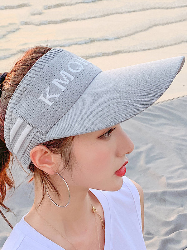 Leisure Letter Print Sun-Protection Empty Top Caps