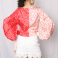 Irregular Balloon Sleeve Tie Shirt Top