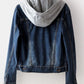 Long Sleeve Denim Hooded Jacket