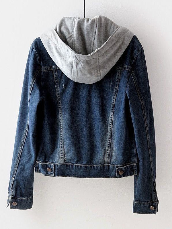 Long Sleeve Denim Hooded Jacket