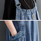 Vintage Loose Denim Suspender Dress