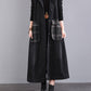 Black Loose Oversized Hooded Mid Length Vest