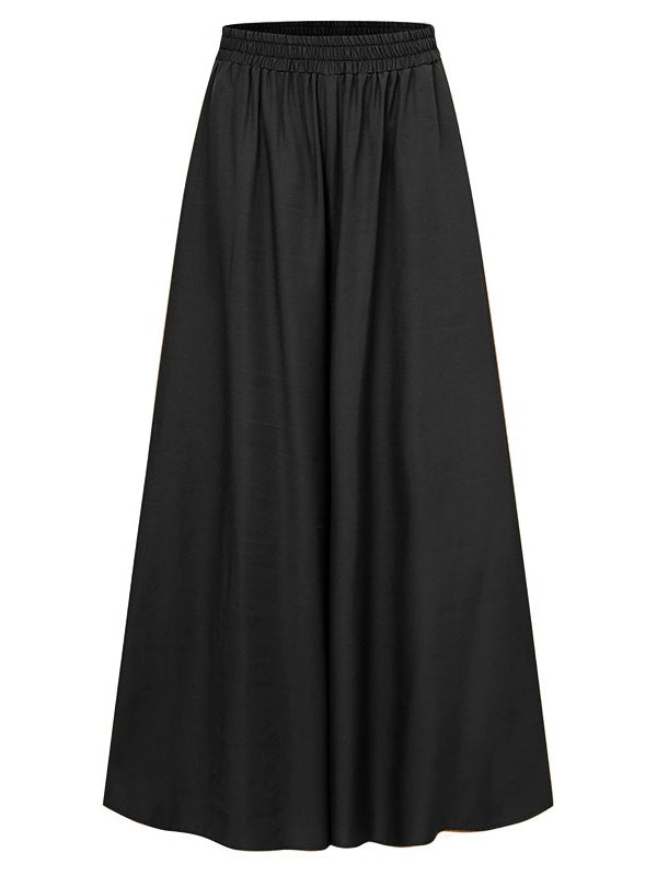 Loose Plus Size Elastic Waist Wide Leg Pants