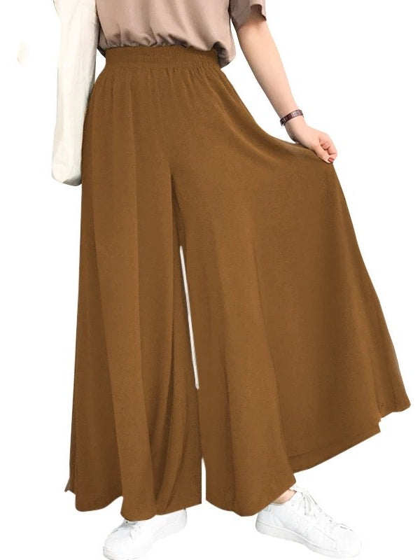 Loose Plus Size Elastic Waist Wide Leg Pants