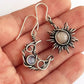 Vintage Sun Moon Asymmetrical Earrings