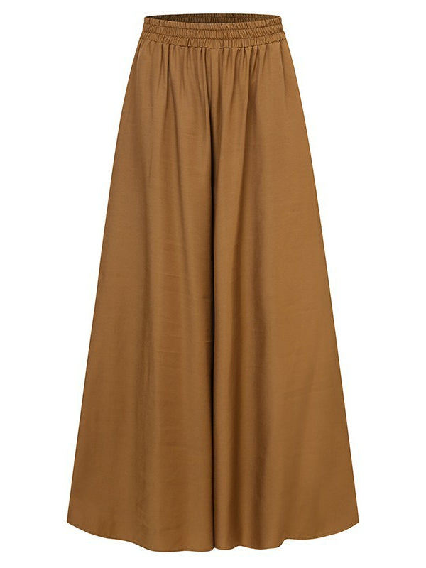 Loose Plus Size Elastic Waist Wide Leg Pants