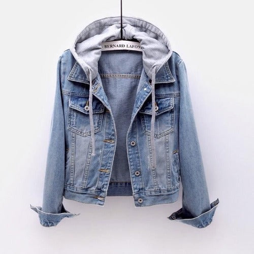 Long Sleeve Denim Hooded Jacket