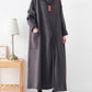 Loose Batman Sleeve Knitted Hooded Dress