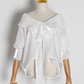 French V-neck Off-the-shoulder Shirt Top