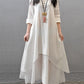 Loose Fake Two-Piece Cotton Linen Dress