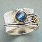 Delicate Drop Aquamarine Petal Rings