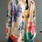Retro printed long sleeve sweater