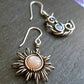 Vintage Sun Moon Asymmetrical Earrings