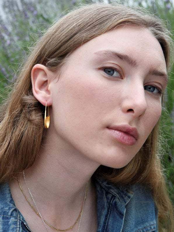 Round Geometric Spiral Earrings