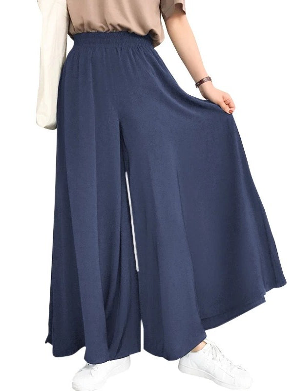 Loose Plus Size Elastic Waist Wide Leg Pants