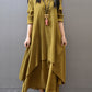Loose Fake Two-Piece Cotton Linen Dress