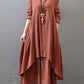 Loose Fake Two-Piece Cotton Linen Dress
