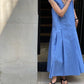 Retro large V-neck pleated design loose and versatile niche sleeveless dress