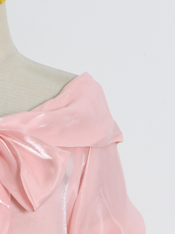 French V-neck Off-the-shoulder Shirt Top