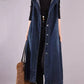 Long Oversized Loose Denim Sleeveless Hooded Vest