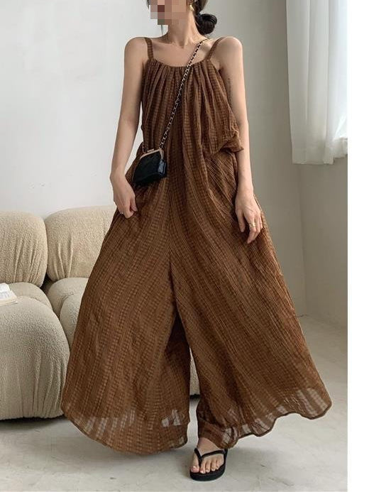 Loose Open Back Maxi Sleeveless Jumpsuits