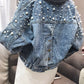 Plus Size Beaded Denim Jacket