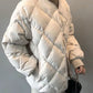 Retro rhombus simple loose casual top jacket