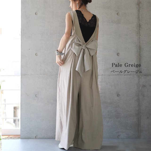 Retro Backless Bow Jumpsuit Overalls