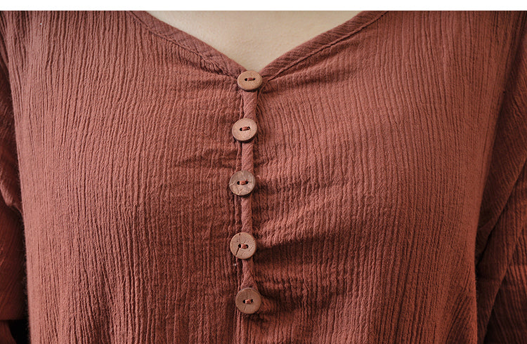 Loose Fake Two-Piece Cotton Linen Dress