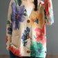 Retro printed long sleeve sweater
