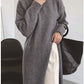Knitted Slit Sweater Dress