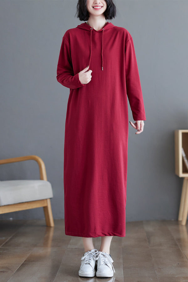 Loose Fashion Cotton Solid Color Dress
