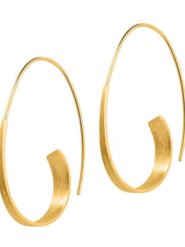 Round Geometric Spiral Earrings