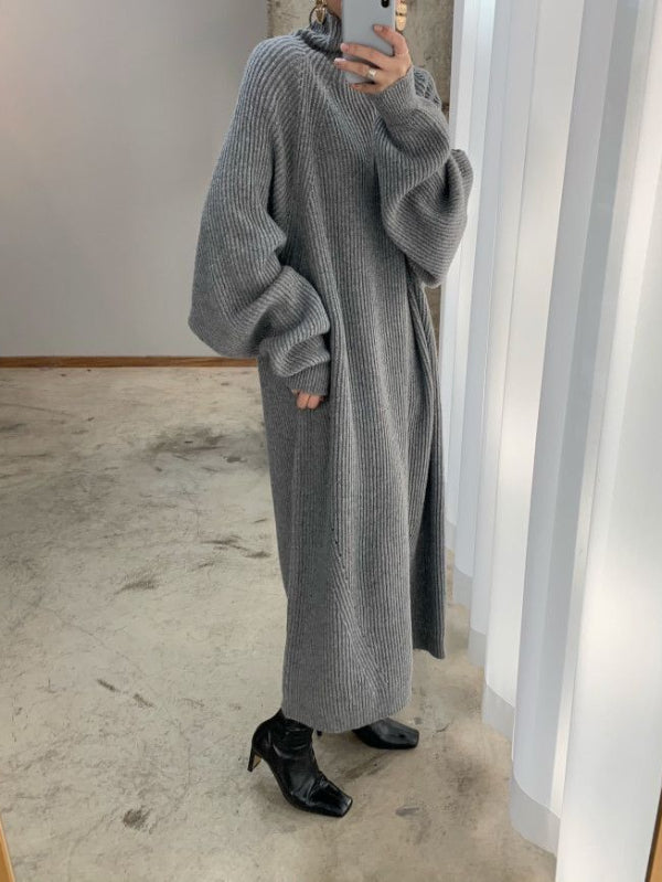 Loose Knitted Sweater Dress