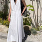 Retro large V-neck pleated design loose and versatile niche sleeveless dress