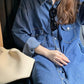 Fashion Long Sleeve Shirt Denim Dress