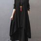 Loose Fake Two-Piece Cotton Linen Dress